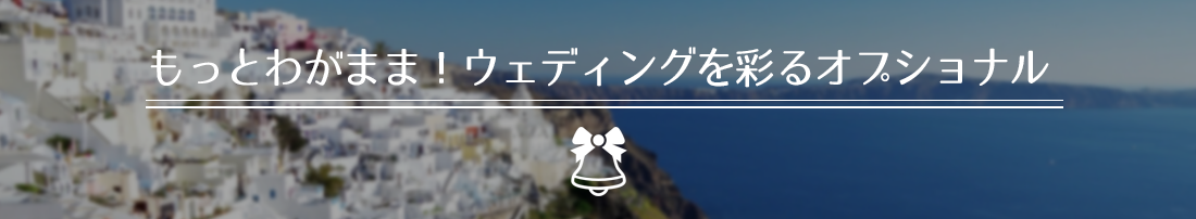 もっとわがまま！ウェディングを彩るオプショナル